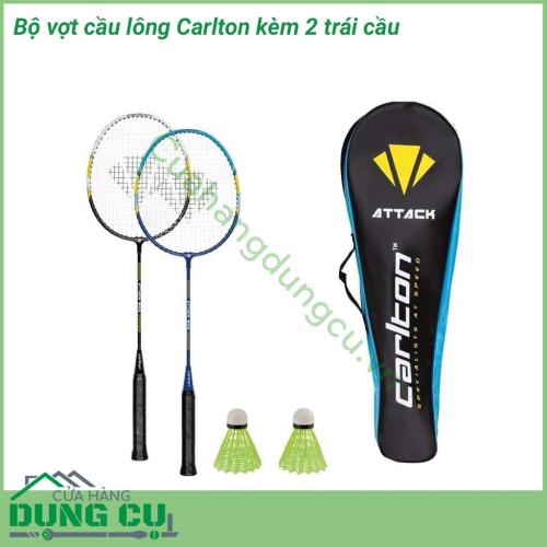 Bộ 2 vợt cầu lông Carlton kèm 2 trái cầu thuộc dòng sản phẩm cao cấp: thích hợp cho mọi trình độ. Vợt cũng dành cho người chơi chuyên nghiệp. Bộ cầu lông này được thiết kế với logo Carlton in trên các sản phẩm.