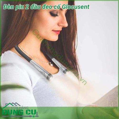 Đèn pin 2 đầu đeo cổ Glocusent bảo vệ mắt, chống cận, dùng siêu bền. Sạc 1 lần dùng 1 tuần