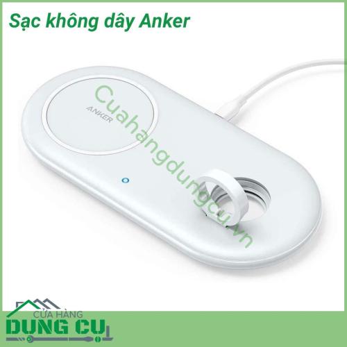 Sạc không dây Anker với tính năng sạc không dây 2 in 1, tích hợp sạc được cả điện thoại, Apple Watch, Airpods