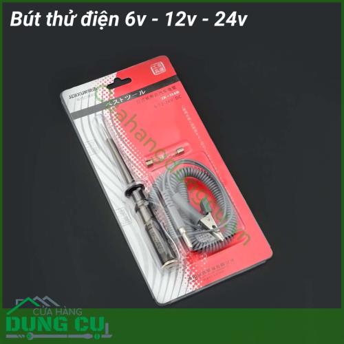 Bút thử điện 6v-12v-24v ô tô, xe máy công cụ lý tưởng để kiểm tra các mạch, cầu chì, công tắc và hệ thống dây điện trên ô tô, rơ moóc, thuyền, xe máy và các hệ thống điện áp thấp khác. 