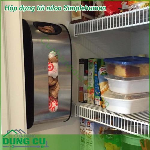 Hộp đựng túi nilong Simplehuman một sản phẩm thông minh giúp căn bếp gọn gàng sạch sẽ hơn.