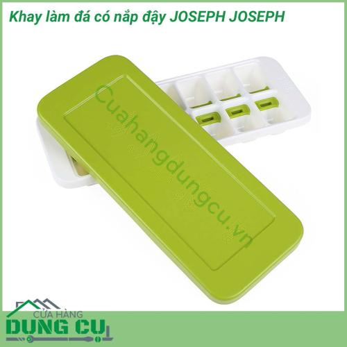 Khay làm đá thông minh có nắp đậy Joseph Joseph với thiết kế nắp đậy kín giúp đảm bảo vệ sinh nên khay rất đa năng, ngoài làm đá các mẹ có thể dùng để chia đồ ăn dặm cho bé yêu, hoặc cất trữ nước cốt hoa quả...