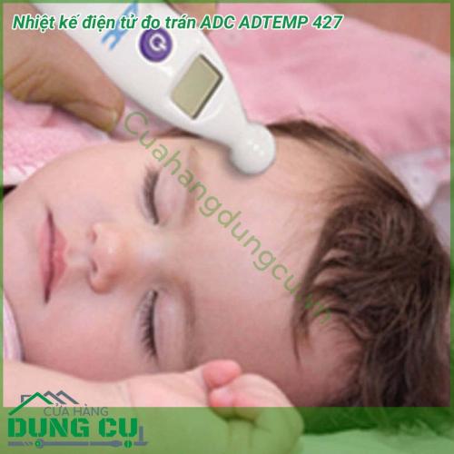 Nhiệt kế điện tử đo trán ADC ADTEMP 427 đo nhiệt độ không cần chạm, vừa an toàn vừa vệ sinh. Sử dụng công nghệ dẫn điện độc quyền được cấp bằng sáng chế mang lại kết quả nhanh chóng  chính xác như nhiệt kế thủy ngân trong vòng 6 giây