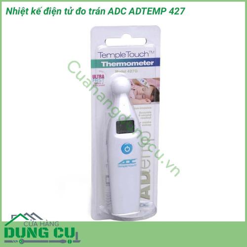 Nhiệt kế điện tử đo trán ADC ADTEMP 427 đo nhiệt độ không cần chạm, vừa an toàn vừa vệ sinh. Sử dụng công nghệ dẫn điện độc quyền được cấp bằng sáng chế mang lại kết quả nhanh chóng  chính xác như nhiệt kế thủy ngân trong vòng 6 giây