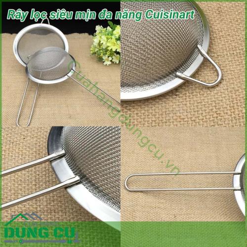 Rây lọc Cuisinart siêu mịn đa năng thiết kế nhỏ gọn nhưng vô cùng tiện lợi dễ dàng lọc các thực phẩm siêu mịn như bột, cháo, tôm, cua, sữa hạt,...tách riêng bã với nước hiệu quả