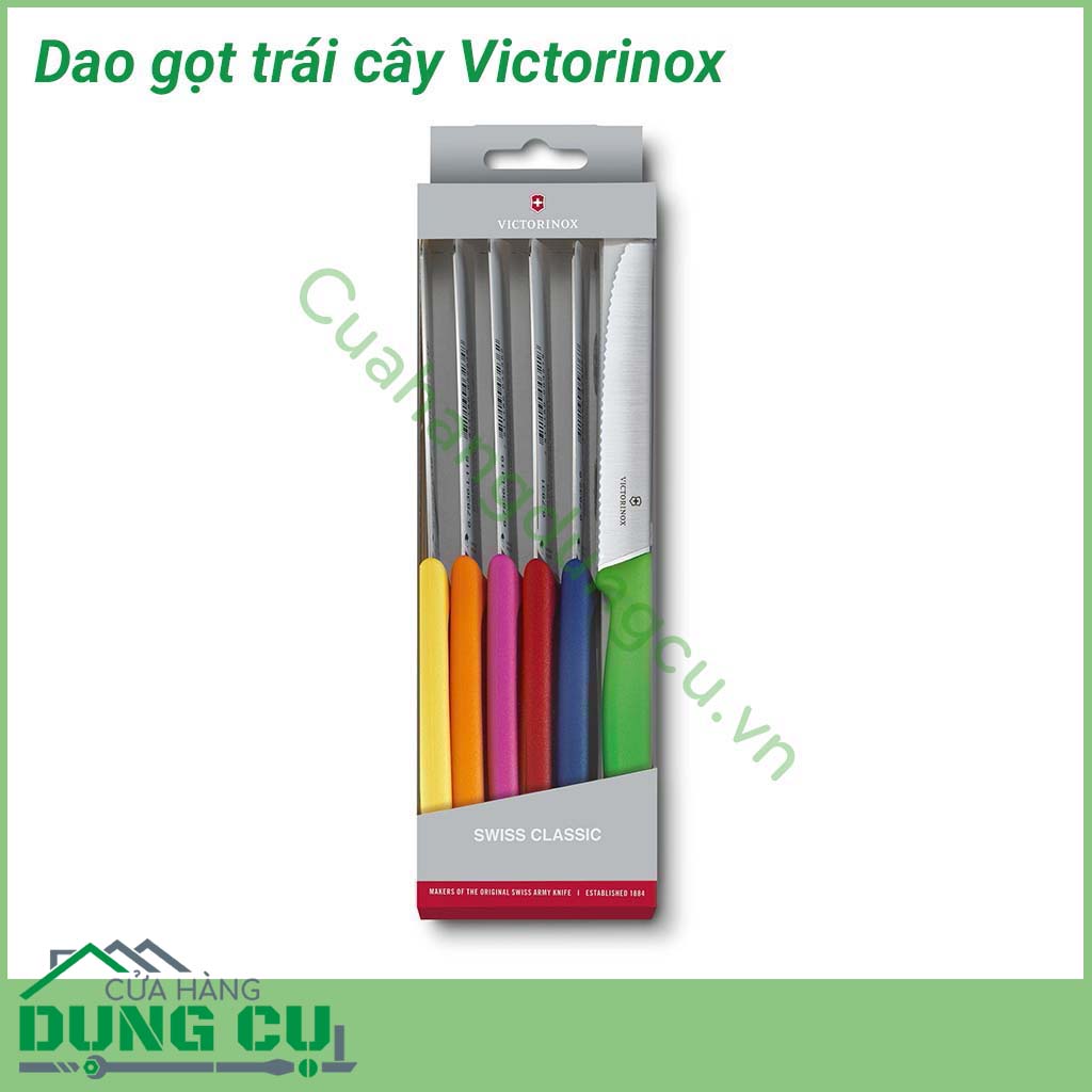 Dao gọt hoa quả Victorinox chuyên dùng để gọt hoa quả, là sản phẩm được nhiều người lựa chọn sử dụng trong gia đình. Set dao rất tiện trong chế biến thái đồ - mua 1 lần dùng mãi mãi.