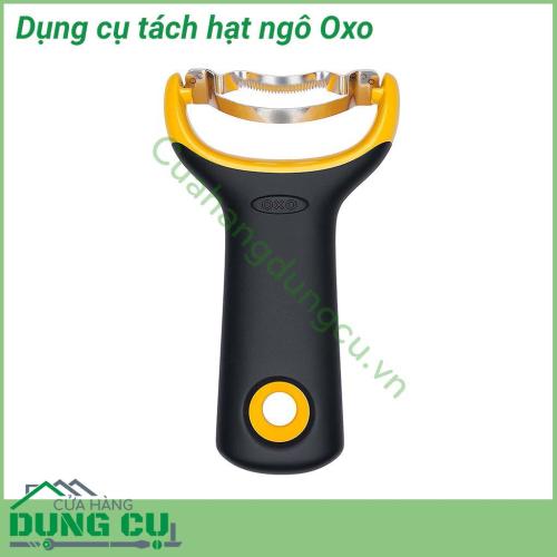 Dụng cụ tách hạt ngô Oxo giúp cho việc chuẩn bị thực phẩm trở nên nhanh chóng và dễ dàng, nhờ vào lưỡi dao bằng thép không gỉ sắc bén, bền lâu và tay cầm chống trượt thoải mái, tiện dụng cho phép lưỡi dao di chuyển trên các tai ngô một cách dễ dàng.