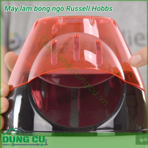 Máy làm bỏng ngô Russell Hobbs có thiết kế khá nhỏ gọn và đơn giản, dễ sử dụng. Chỉ sau khoảng 10-15 phút chờ đợi là chị em đã có 1 mẻ bỏng ngô vàng ươm, đẹp mắt.
