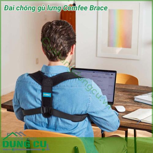 Đai chống gù lưng Comfee Brace giúp điều chỉnh định hình đúng tư thế, tránh ngồi hoặc đứng sai khiến lưng bị gù, vẹo cột sống, hỗ trợ quá trình phục hồi sau phẫu thuật, chấn thương điều trị vật lý trị liệu. 