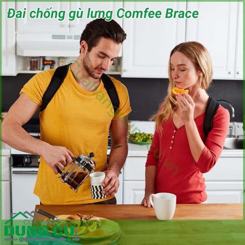 Đai chống gù lưng Comfee Brace giúp điều chỉnh định hình đúng tư thế, tránh ngồi hoặc đứng sai khiến lưng bị gù, vẹo cột sống, hỗ trợ quá trình phục hồi sau phẫu thuật, chấn thương điều trị vật lý trị liệu. 