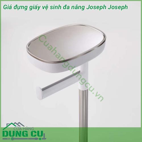 Giá đựng giấy vệ sinh đa năng Joseph Joseph một thiết bị phụ kiện phòng tắm độc đáo, không chỉ là giá đựng giấy đơn thuần, ở đây ngoài chức năng treo giấy thiết bị còn được tích hợp thêm kệ để điện thoại, ngăn đựng bvs, cọ tolet.