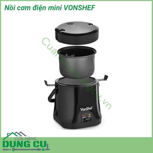 Nồi cơm điện mini VONSHEF kiểu dáng hiện đại, thiết kế nhỏ gọn, được trang bị nhiều chức năng nấu ăn rất tiện dụng mà người độc thân không nên bỏ qua.