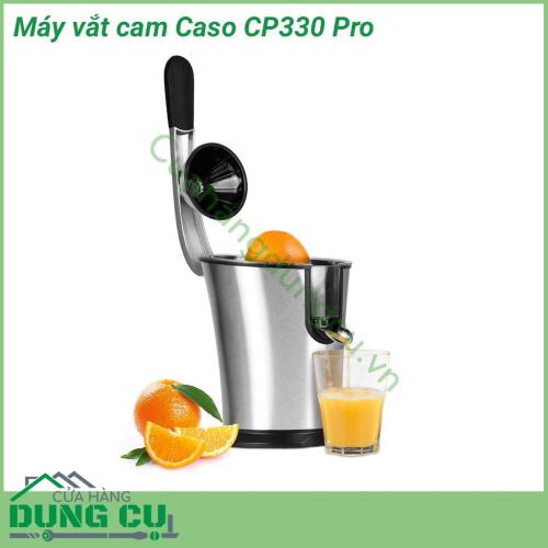 Máy vắt cam Caso CP330 Pro thiết kế giúp vắt cam, quýt, bưởi, chanh… một cách nhanh chóng và dễ dàng. Máy khoẻ, vắt cả tép, nước ngon đặc vô địch mà chẳng bẩn tay tẹo nào. Máy tự vắt cam ngon lành.