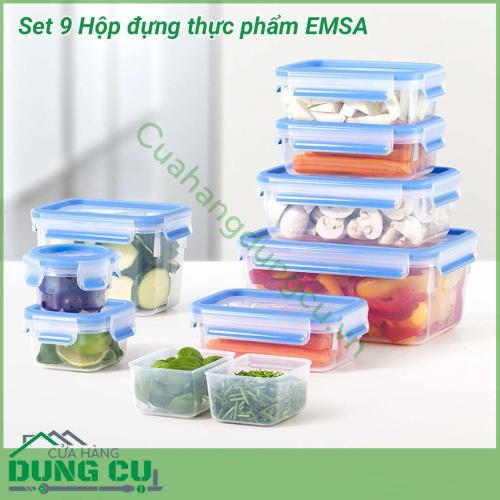 Hộp đựng thực phẩm Emsa được làm từ chất liệu nhựa polypropylene trong suốt, có nắp đậy màu xanh biếc rất đẹp. Chất liệu an toàn tuyệt đối cho trẻ nhỏ. Có thể sử dụng trong tủ lạnh, lò vi sóng. Chịu được nhiệt độ cao.