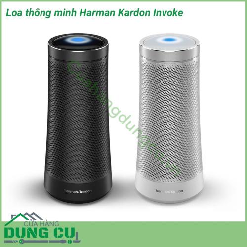 Loa thông minh Harman Kardon Invoke có thiết kế hình trụ tròn. Âm thanh tỏa đều 360 độ. Phía trên đỉnh là bộ phận cảm ứng, dùng để giao tiếp bằng giọng nói. Với thiết kế này, bạn sẽ dễ dàng giao tiếp với trợ lý ảo ở mọi vị trí, rất thuận tiện