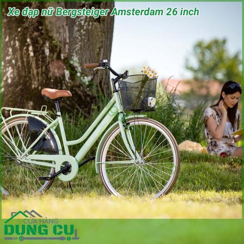 Xe đạp nữ Bersteiger Amsterdam 26 inch là mẫu xe đạp nữ đáng yêu nhất của Bergsteiger, phù hợp cho phụ nữ từ độ cao khoảng 140 cm thích hợp cho chị em Việt nam