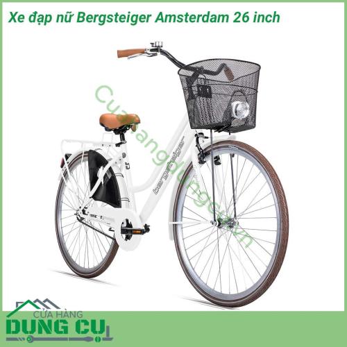 Xe đạp nữ Bersteiger Amsterdam 26 inch là mẫu xe đạp nữ đáng yêu nhất của Bergsteiger, phù hợp cho phụ nữ từ độ cao khoảng 140 cm thích hợp cho chị em Việt nam