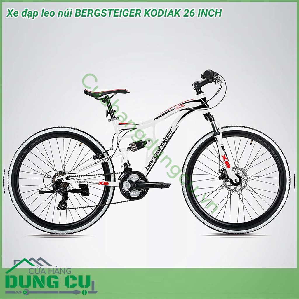 Xe đạp leo núi BERGSTEIGER KODIAK 26 inch với kích thước 26 inch, phù hợp cho học sinh có chiều cao từ 1,50 m cũng như người lớn (đến 1m75). Mô hình xe đẹp bắt mắt tuyệt đối