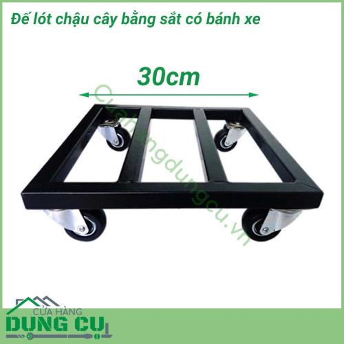 Đế lót bằng sắt có bánh xe di chuyển được làm bằng sắt kẽm bền đẹp và rất vững chắc, không lo rỉ sét, có thể chịu được trọng lượng lên đến 80kg - 100kg. Ngoài ra đế còn được trang bị 4 bánh xe xoay 360 độ dễ dàng di chuyển.