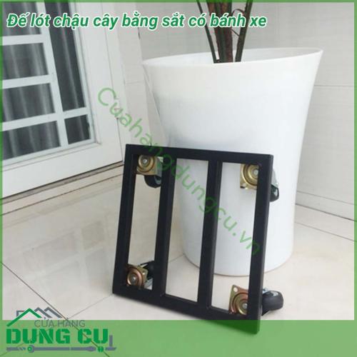 Đế lót bằng sắt có bánh xe di chuyển được làm bằng sắt kẽm bền đẹp và rất vững chắc, không lo rỉ sét, có thể chịu được trọng lượng lên đến 80kg - 100kg. Ngoài ra đế còn được trang bị 4 bánh xe xoay 360 độ dễ dàng di chuyển.