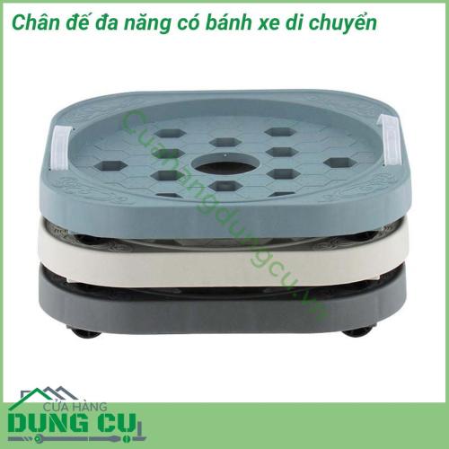 Đế lót đa năng có bánh xe di chuyển làm bằng nhựa cao cấp, có 4 bánh xe di chuyển, khả năng chịu lực lên đến 80kg. Kiểu dáng này thích hợp cho những căn hộ hay sân vườn có nhiều chậu cây cảnh, chậu hoa trang trí.