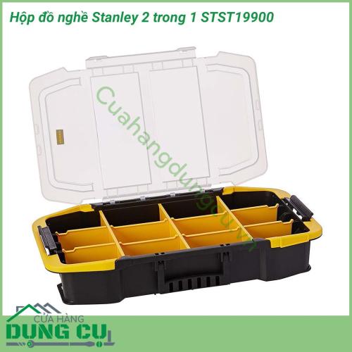 Hộp đồ nghề Stanley 2 trong 1 STST19900 có kích thước 506x307x246mm được làm từ chất liệu nhựa ABS nên có độ bền cao, chẳng may bị va đập, rơi vỡ gì đó thì cũng không sao. Dụng cụ bảo quản này giúp bạn thoải mái đựng đồ nghề trong đó.