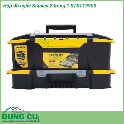 Hộp đồ nghề Stanley 2 trong 1 STST19900 có kích thước 506x307x246mm được làm từ chất liệu nhựa ABS nên có độ bền cao, chẳng may bị va đập, rơi vỡ gì đó thì cũng không sao. Dụng cụ bảo quản này giúp bạn thoải mái đựng đồ nghề trong đó.