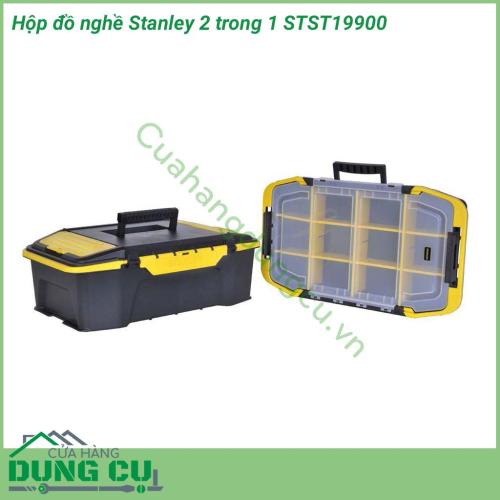 Hộp đồ nghề Stanley 2 trong 1 STST19900 có kích thước 506x307x246mm được làm từ chất liệu nhựa ABS nên có độ bền cao, chẳng may bị va đập, rơi vỡ gì đó thì cũng không sao. Dụng cụ bảo quản này giúp bạn thoải mái đựng đồ nghề trong đó.