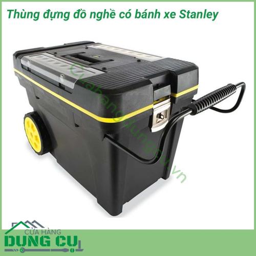 Thùng đựng đồ nghề có bánh xe Stanley 1-92-904 được thiết kế nhỏ gọn, được làm bằng nhựa ABS cao cấp, không thấm nước, dùng để chứa đụng các thiết bị, dụng cụ cầm tay. Thùng có trọng lượng nhẹ, dễ dàng di chuyển khi làm việc.