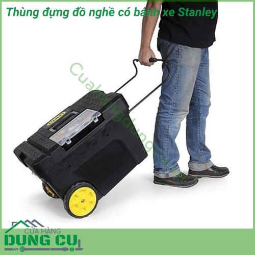 Thùng đựng đồ nghề có bánh xe Stanley 1-92-904 được thiết kế nhỏ gọn, được làm bằng nhựa ABS cao cấp, không thấm nước, dùng để chứa đụng các thiết bị, dụng cụ cầm tay. Thùng có trọng lượng nhẹ, dễ dàng di chuyển khi làm việc.