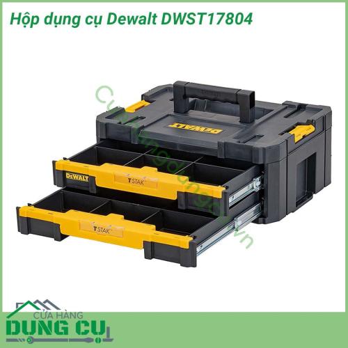 Hộp dụng cụ Dewalt cao cấp DWST17804 làm từ nhựa cao cấp nên có thể chịu va đập tốt. Kết cấu cho không gian rộng rãi, chứa được nhiều dụng cụ. Tay cầm chắc chắn giúp mang anh em mang theo dễ dàng