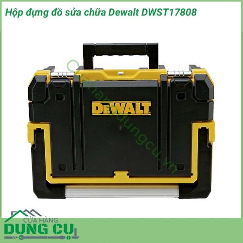 Hộp đựng đồ sửa chữa Dewalt DWST17808 được làm từ chất liệu nhựa cao cấp chống va đập và chịu lực tốt. Phần tay cầm được thiết kế rất đa dạng và tiện dụng giúp xách di chuyển dễ dàng .Thùng được trang bị kẹp sắt chắc chắn giúp không rơi đồ ở mọi tư thế.