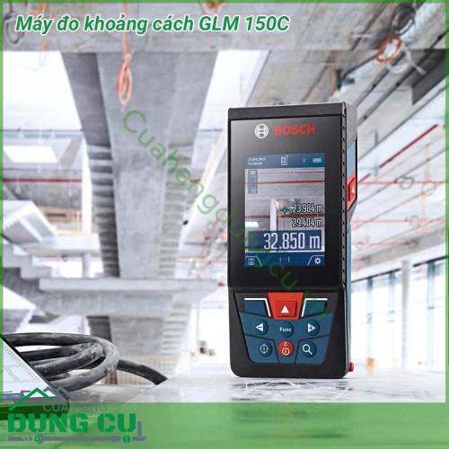 Máy đo khoảng cách Bosch GLM 150C với thiết kế nhỏ gọn, sỡ hữu độ bền bỉ chắc chắn chống va đập mang đến khả năng vận hành ổn định lâu dài cho người sử dụng.