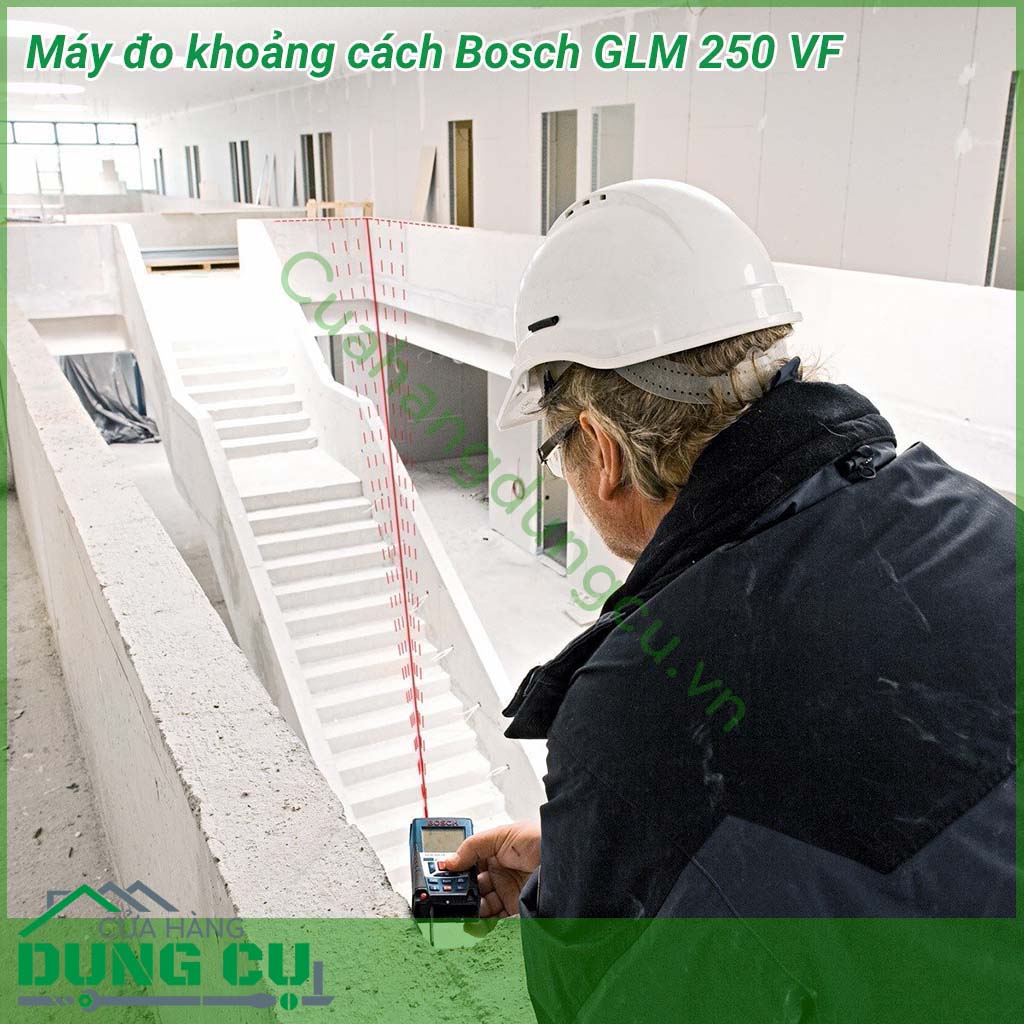 Máy đo khoảng cách Bosch GLM 250 VF được thiết kế chuyên nghiệp với kích thước chuẩn, nhỏ gọn, vỏ chắc chắn với các góc cạnh được bọc cao su mềm. chống va đập. Kiểu dáng khép kín với thành phần cấu tạo là các nguyên vật liệu siêu bền cho độ bền tối đa.