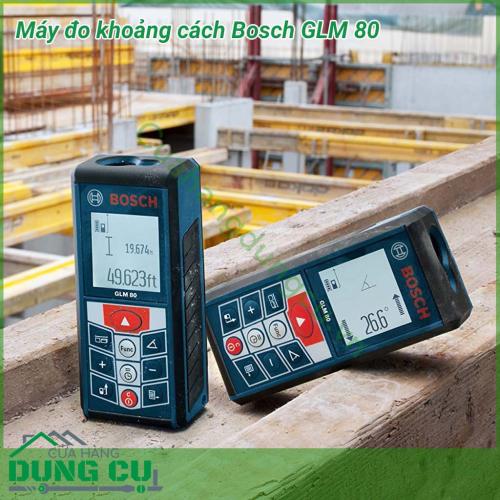 Máy đo khoảng cách Bosch GLM 80 tính năng nổi bật, thiết kế nhỏ gọn, cơ chế hoạt động hiệu quả. Màn hình hiển thị tự động cùng với đèn nền chiếu sáng tự động bật có thể đo được tối đa 25.000 lần sau mỗi lần sạc nhờ công nghệ pin Li-Ion.