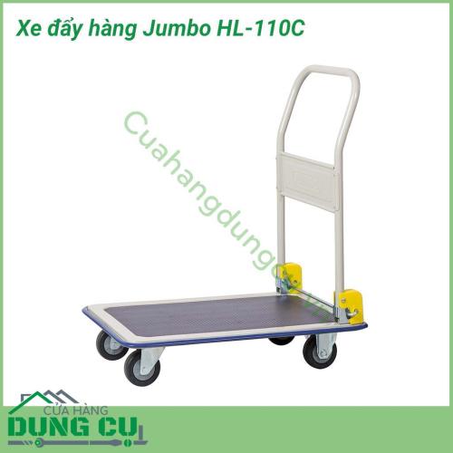 Xe đẩy hàng đa năng Jumbo HL-110C thiết kế các chi tiết thân thiện, xe có kiểu dáng hiện đại, kiên cố, giúp người dùng sử dụng dễ dàng. Sàn xe làm bằng thép không gỉ, độ bền cao, có thể chịu được tải trọng lên đến 170kg.