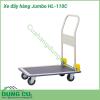 Xe đẩy hàng đa năng Jumbo HL-110C thiết kế các chi tiết thân thiện, xe có kiểu dáng hiện đại, kiên cố, giúp người dùng sử dụng dễ dàng. Sàn xe làm bằng thép không gỉ, độ bền cao, có thể chịu được tải trọng lên đến 170kg.