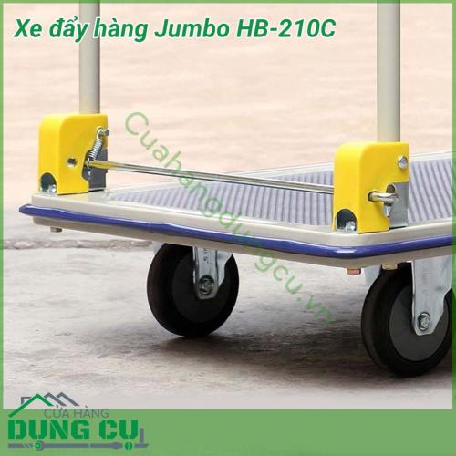 Xe đẩy hàng gấp gọn Jumbo HB-210C được làm từ thép cao cấp, cho độ chắc chắn và độ bền cao. Tải trọng tối đa 300kg của sản phẩm giúp bạn di chuyển được một lượng hàng hóa lớn trong mỗi lần vận chuyển.