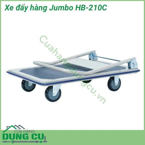 Xe đẩy hàng gấp gọn Jumbo HB-210C được làm từ thép cao cấp, cho độ chắc chắn và độ bền cao. Tải trọng tối đa 300kg của sản phẩm giúp bạn di chuyển được một lượng hàng hóa lớn trong mỗi lần vận chuyển.