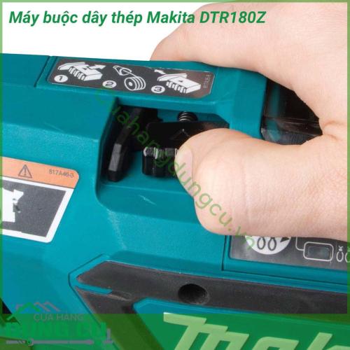 Máy buộc dây thép dùng pin Makita DTR180Z có công suất 340W, có độ tương thích với dây thép có đường kính 0.8mm, cốt thép D10xD10 - (D13x2) x (D13x2). Máy hoạt động mạnh mẽ đem lại hiệu quả cao trong công việc.