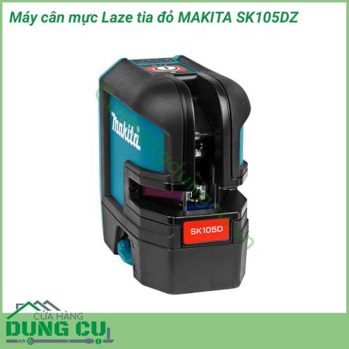 Máy cân mực laser tia đỏ Makita SK105DZ thiết kế nhỏ gọn nhưng có độ chính xác và tính ứng dụng cao. Máy có 1 tia laser nằm ngang và 1 tia laser dọc vuông góc với nhau giúp bạn nhanh chóng xác định được vị trí cân bằng