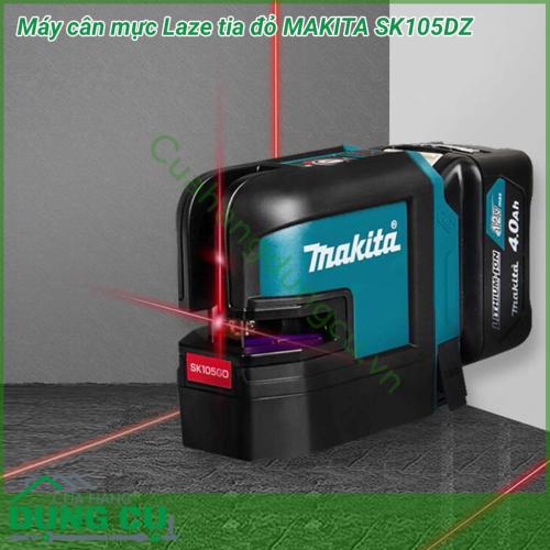 Máy cân mực laser tia đỏ Makita SK105DZ thiết kế nhỏ gọn nhưng có độ chính xác và tính ứng dụng cao. Máy có 1 tia laser nằm ngang và 1 tia laser dọc vuông góc với nhau giúp bạn nhanh chóng xác định được vị trí cân bằng