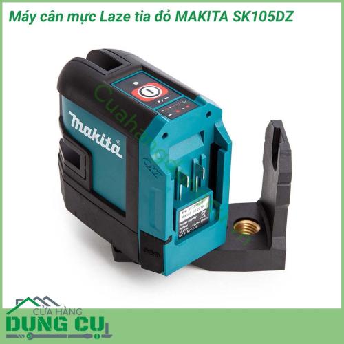 Máy cân mực laser tia đỏ Makita SK105DZ thiết kế nhỏ gọn nhưng có độ chính xác và tính ứng dụng cao. Máy có 1 tia laser nằm ngang và 1 tia laser dọc vuông góc với nhau giúp bạn nhanh chóng xác định được vị trí cân bằng