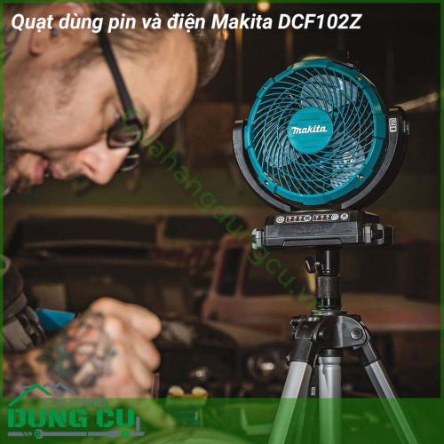 Quạt dùng pin và điện Makita DCF102Z thiết kế nhỏ gọn, kiểu dáng hiện đại, dễ sử dụng. Quạt được thiết kế tay cầm thông minh tiện dụng. Vỏ ngoài bằng nhựa tổng hợp chịu lực tốt, chống biến dạng khi bị tác động mạnh.