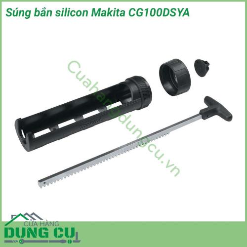 Súng bắn silicon dùng pin Makita CG100DSYA có thiết kế nhỏ gọn, kiểu dạng hiện đại dễ dàng sử dụng. Sử dụng pin 12V công nghệ sạc CXT cho khả năng nạp điện tối ưu. Súng thao tác dễ dàng, đem lại hiệu quả cao trong công việc