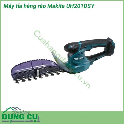 Máy tỉa hàng rào cầm tay Makita UH201DSY dùng pin nhỏ gọn và tiện ích vô cùng khi trang bị điện thế pin 12V không dây, cho tốc độ cắt 2.500 vòng/phút, chiều dài 200mm cho khả năng cắt tỉa mạnh mẽ