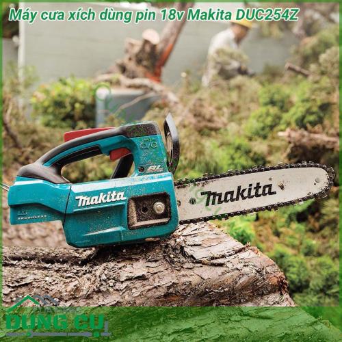 Máy cưa xích dùng pin 18v Makita DUC254Z có kích thước nhỏ gọn, được làm từ chất liệu cao cấp từ vỏ ngoài đến động cơ bên trong. Máy có khả năng chịu được nhiệt và các tác động ngoại lực mạnh. Bên cạnh đó, động cơ máy vận vành êm, độ ồn thấp