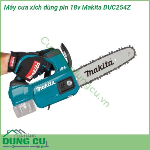 Máy cưa xích dùng pin 18v Makita DUC254Z có kích thước nhỏ gọn, được làm từ chất liệu cao cấp từ vỏ ngoài đến động cơ bên trong. Máy có khả năng chịu được nhiệt và các tác động ngoại lực mạnh. Bên cạnh đó, động cơ máy vận vành êm, độ ồn thấp