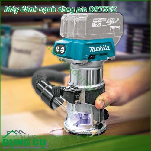 Máy đánh cạnh dùng pin Makita DRT50Z dùng để làm nhẵn , làm phẳng , định hình các sản phẩm. Động cơ không chổi than bền bỉ. Đế và khung bằng nhôm, cho độ chính xác và hiệu quả cao. 