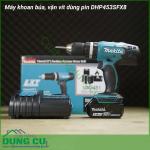 Máy khoan búa, vặn vít dùng pin Makita DHP453SFX8 (1 sạc nhanh + 1 pin 3.0)